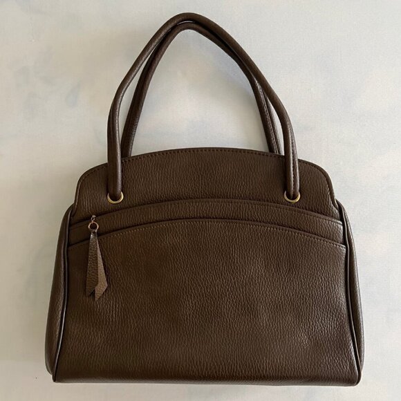 Vintage Brown Leather Hand & Shoulder Bag - Picture 1 of 5